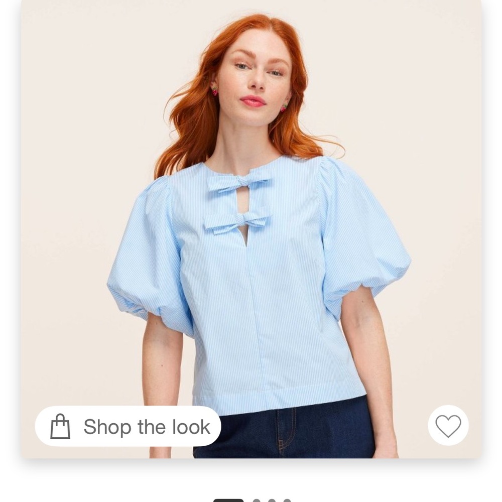 Light Blue Puff Sleeve Top